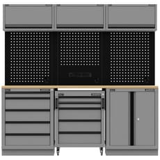 Sealey Superline Pro Black Edition Rubber Wood Worktop Storage System Combo