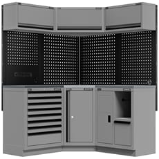 Sealey Superline Pro Modular Corner Storage System with Stainless Steel Worktop