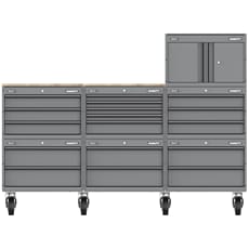 Sealey Superline Pro Connect 17 Drawer Wood Worktop Roller Cabinet Combo