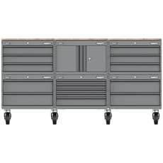 Sealey Superline Pro Connect 15 Drawer Wood Worktop Roller Cabinet Combo