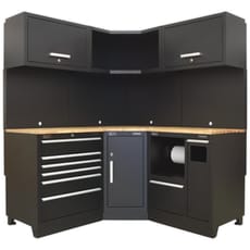 Sealey Premier MSS Oak Worktop Corner Storage System Combo