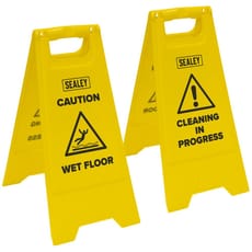 Sealey 2 Piece Wet Floor Cleaning in Progress Signs Set