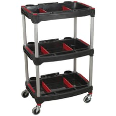 Sealey 3 Shelf Composite Trolley with Parts Storage