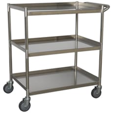 Sealey 3 Shelf Stainless Steel Workshop Trolley
