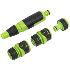 Sealey 4 Piece Deluxe Garden Hose Spray Nozzle and Connector Set