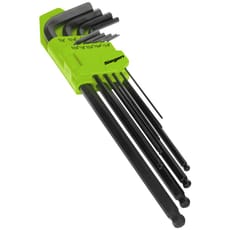 Siegen 9 Piece Extra Long Imperial Ball End Hex Key Set