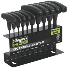 Siegen 10 Piece T Handle Hexagon Allen Key Set Metric