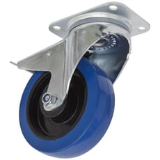 Sealey Swivel Plate Total Lock Castor Blue Elastic