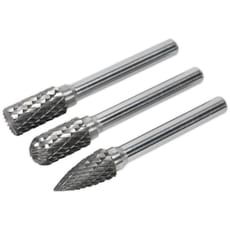 Sealey 3 Piece Tungsten Carbide Rotary Burr Set