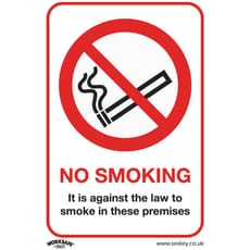 Sealey Self Adhesive Vinyl No Smoking On Premises Sign