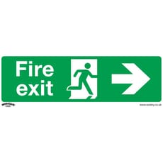 Sealey Rigid Plastic Fire Exit Arrow Right Sign