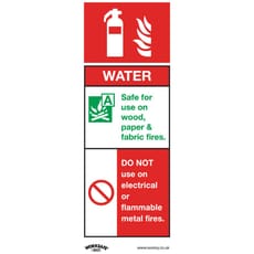 Sealey Rigid Plastic Water Fire Extinguisher Sign