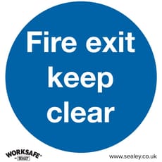 Sealey Rigid Plastic Fire Exit Keep Clear Sign