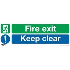 Sealey Self Adhesive Vinyl Fire Exit Keep Clear Large Sign