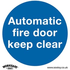 Sealey Rigid Plastic Automatic Fire Door Keep Clear Sign Pack of 10
