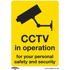 Sealey Rigid Plastic CCTV in Operation Sign Pack of 10