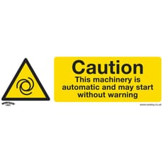 Sealey Self Adhesive Vinyl Caution Automatic Machinery Sign