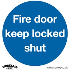 Sealey Rigid Plastic Fire Door Keep Locked Shut Sign
