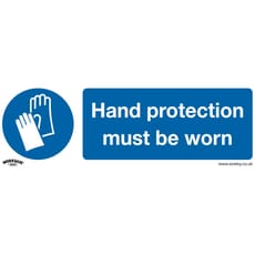 Sealey Self Adhesive Vinyl Hand Protection Must Be Worn Sign Pack of 10