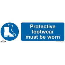 Sealey Self Adhesive Vinyl Protective Footwear Must Be Worn Sign