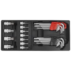 Sealey 29 Piece Hexagon Allen Key and Socket Bit Set in Module Tray