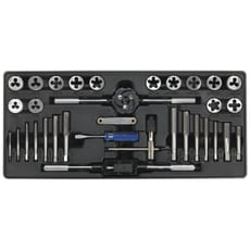 Sealey 33 Piece Tap and Die Set Metric, UNF and BSP in Module Tray