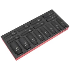 Sealey Premier 16 Piece 1/2" Drive Deep Impact Socket Set in Module Tray