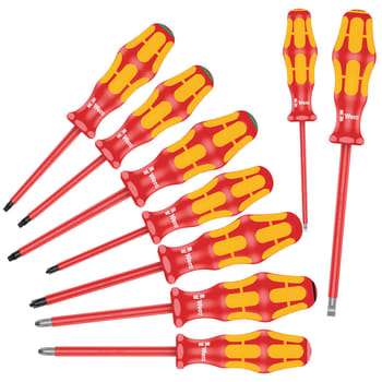 Wera 9 Piece Kraftform Plus 160I/162I/167I VDE Screwdriver Set