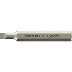 Wera 800/0 4mm Hex Drive Slotted Micro Screwdriver Bits