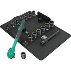 Wera 8100 SB 12 Zyklop Comfort 16 Piece 3/8" Drive Hexagon Impact Socket Set
