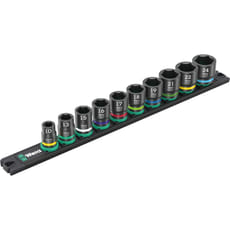 Wera Zyklop 10 Piece 3/8" Drive Hexagon Impaktor Socket Set on Magnetic Rail