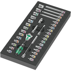Wera 9720 Zyklop 37 Piece 1/4" Drive Socket Set in Foam Insert Tray