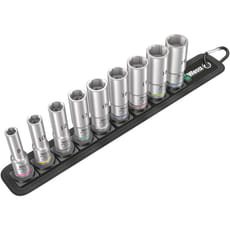 Wera 9 Piece 3/8" Drive Deep Hexagon Socket Set on Belt