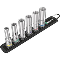 Wera 6 Piece 1/2" Drive Deep Hexagon Socket Set on Belt