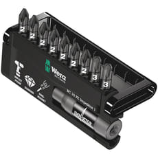 Wera 9 Piece Impaktor Diamond Pozi Screwdriver Bit Set