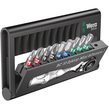 Wera Bit Check 10 Piece Zyklop Mini Ratchet  Bitorsion Bit  Set