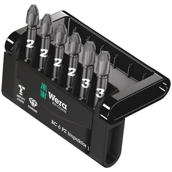 Wera 6 Piece Impaktor Mini Check Pozi Bit Set