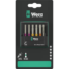 Wera 6 Piece Woodworking 50mm Screwdriver Bit Set