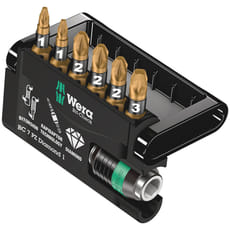 Wera 7 Piece Bit-Check Diamond Bitorsion Screwdriver Bit and Holder Set