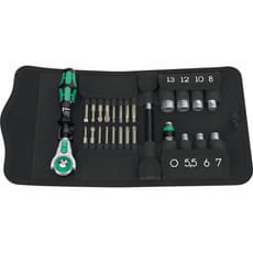 Wera 26 Piece Kraftform Kompakt Zyklop 1/4" Drive Socket and Bit Set Metric