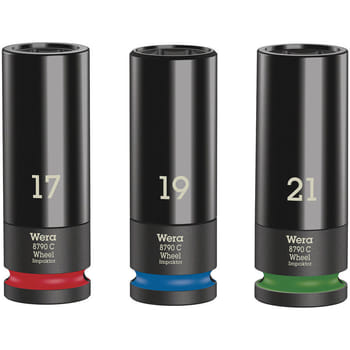 Wera Impaktor 3 Piece 1/2" Drive Hexagon Impact Wheel Socket Set